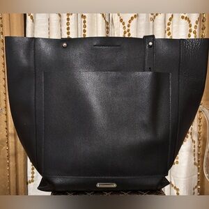 Rebecca Minkoff Sleek Black Leather Large Tote Bag